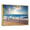 Designart - Sea Sunset - Seascape Photography Framed Canvas Art Print